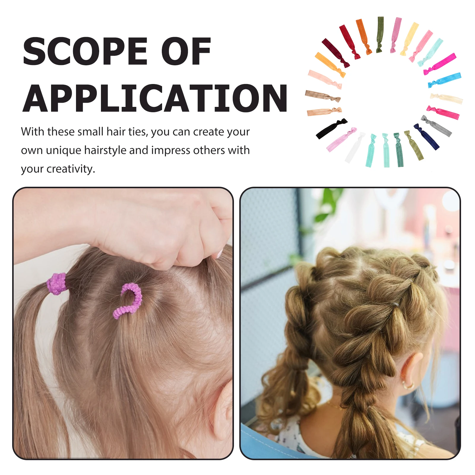 

25pcs Elastic Colored Ties for Girls Cute Mini Ribbon Hair Accessories Small Stretchy Hair Bands Lightweight Ponytail for Daily