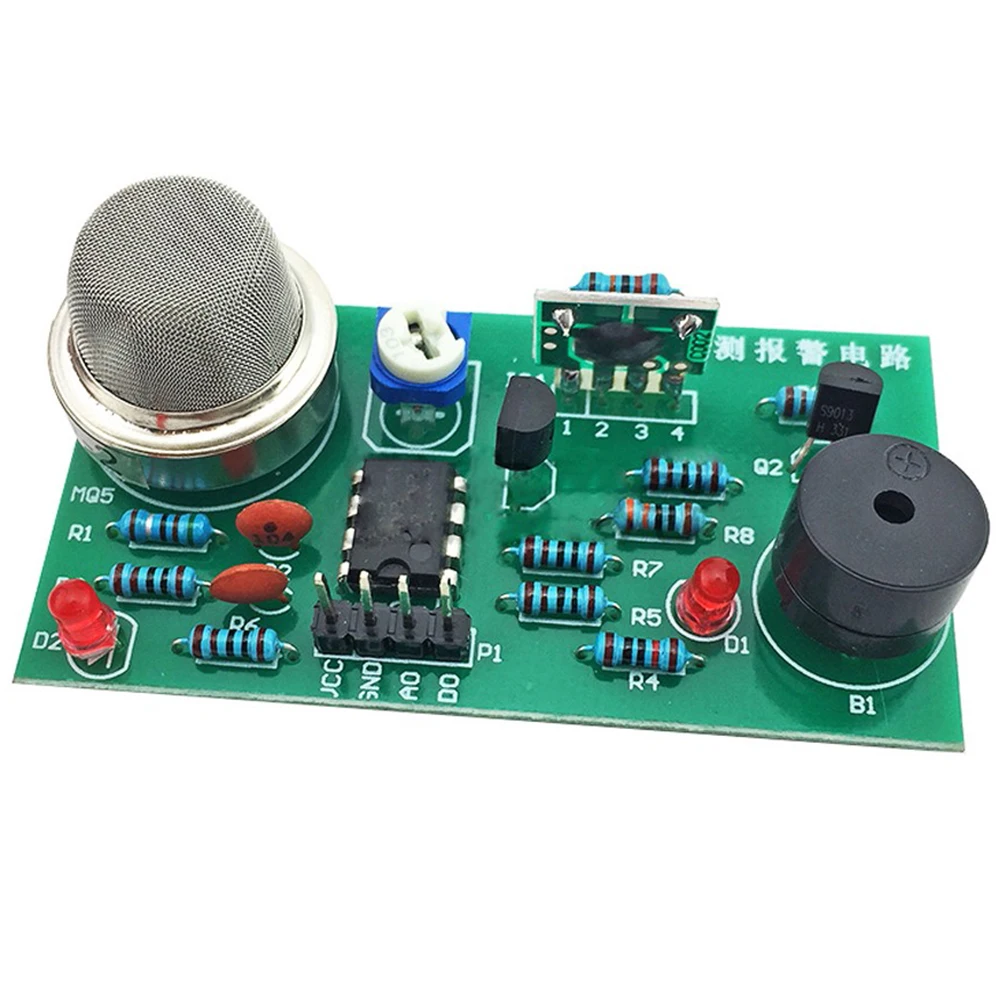 DIY Kit MQ-2 Smoke Sensor Natural Gas Detector Alarm Electronic Components Suite for Training Exams Competitions