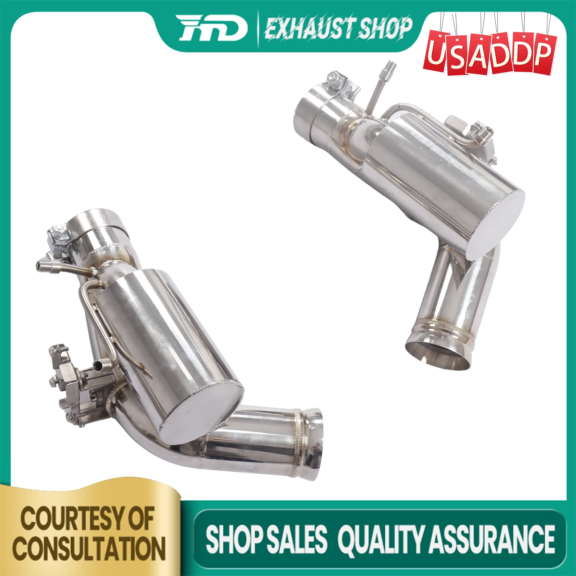 

HMD Exhaust Catback for Ferrari 296 SS304 Tail Pipe TIG manual welding OEM valves Exact Fit Non-destructive installation
