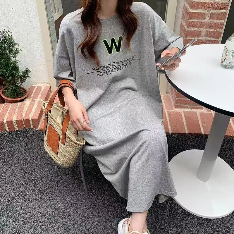 T-shirt ample ort Sve Dr coréen Sle Hong Kong Sle Design ouvert fendu vêtements d'extérieur été femmes Dr h-ape