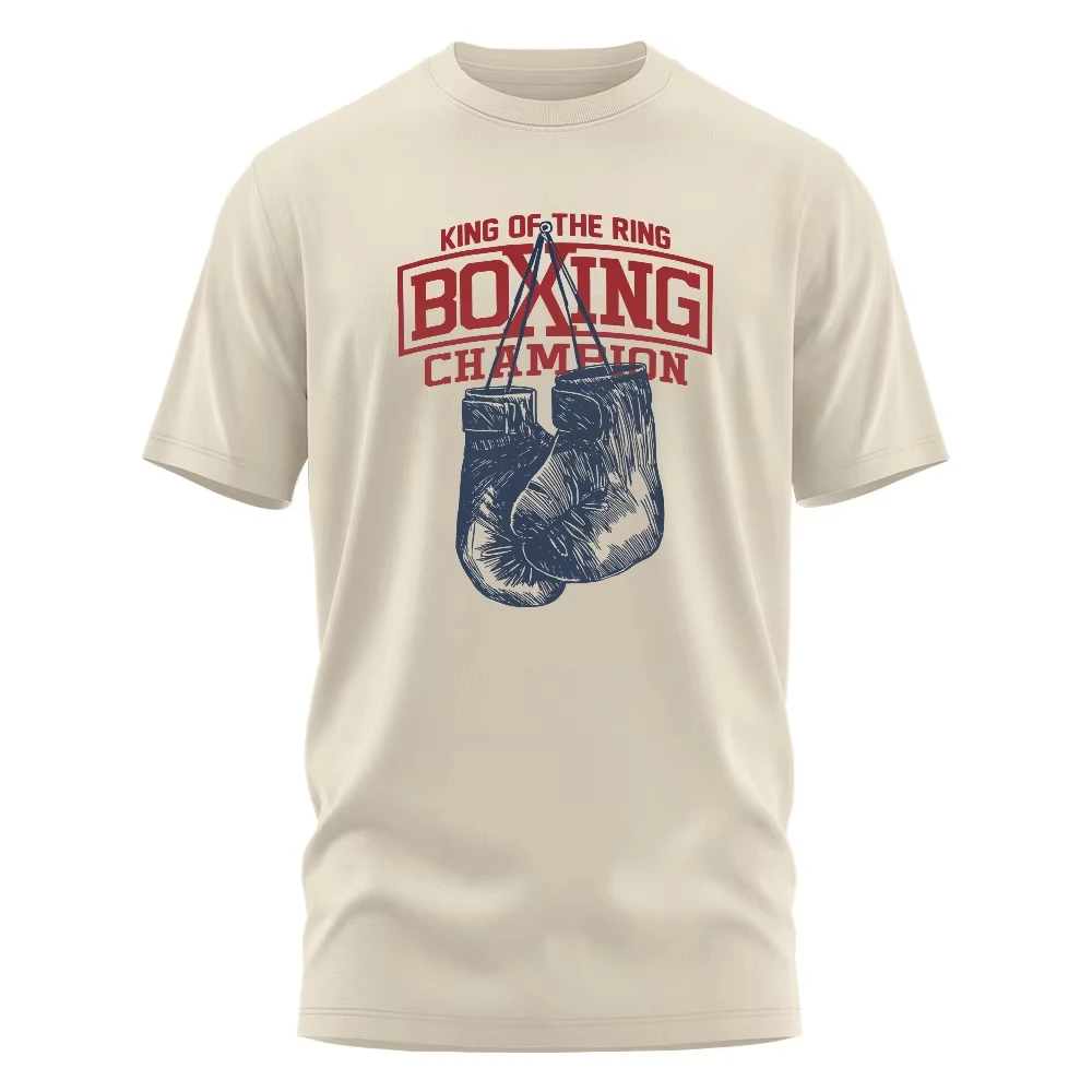 King of The Ring Boxing Champion Print TShirts GYM Sportwear Men's Women‘s T-shirt Breathable Short Sleeve Tops Loose Casual Tee