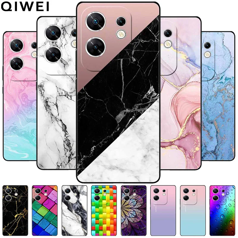 Phone Cover for Infinix Zero 30 4G Luxury Case Black Bumper Silicon TPU Soft Funda On Infinix Zero30 4G Para Marble Printing bag