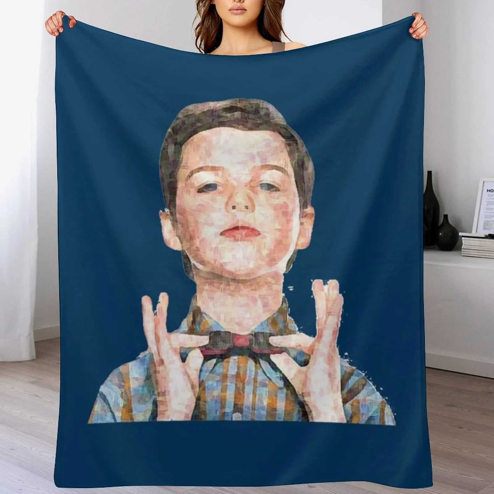 Young Sheldon Sketch Throw Blanket All Weather Soft Throw Blanket for Sofa