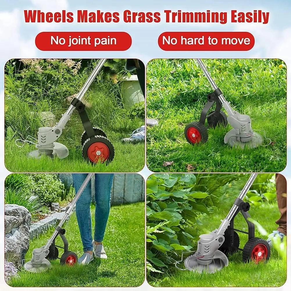 Universal Lawn Mower Wheel Grass String Trimmer Adjustable Support Wheel For Improving Work Efficiency Mower Maintenance