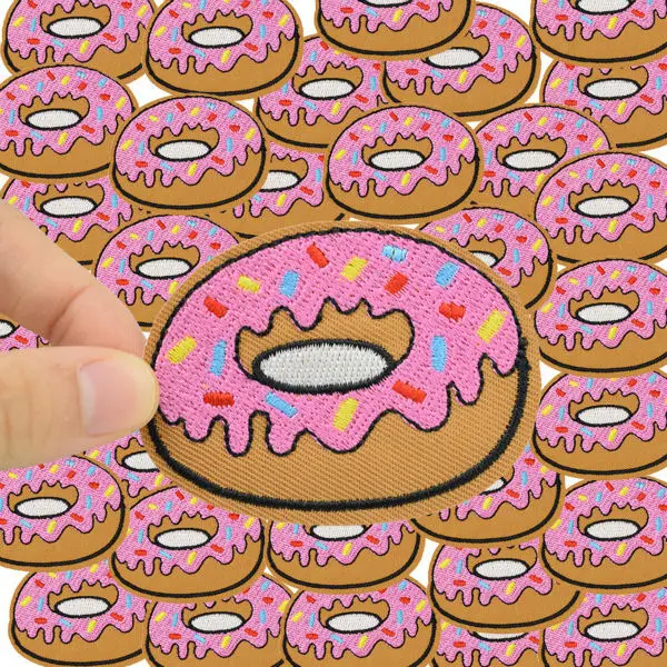 10 pcs Donuts patches badges for clothing iron embroidered patch applique iron sew on Diy patches sewing accessories for clothes