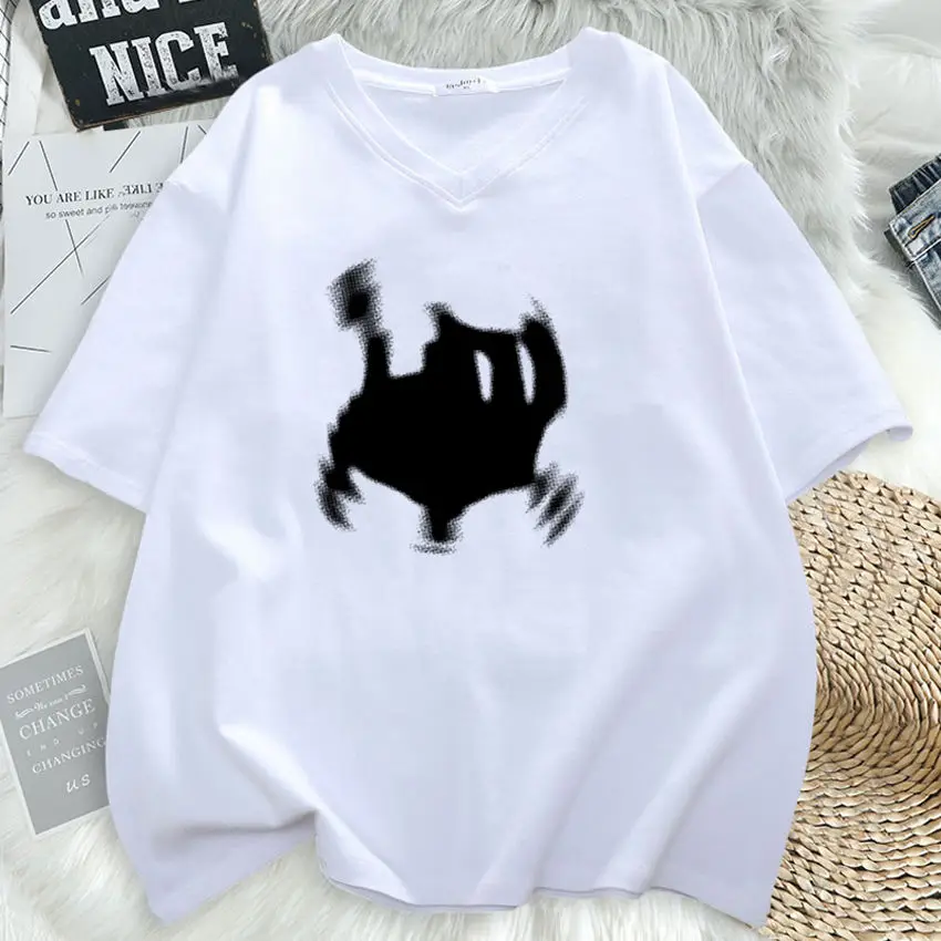 Plus Size 6XL 150kg Women Summer Cotton T shirt Cat Tees Short Sleeve Ladies Casual White t shirt street wear Oversized top