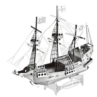 Golden Deer Boat 3D Metal Puzzle model kits DIY Laser Cut Puzzles Jigsaw Toy For Children