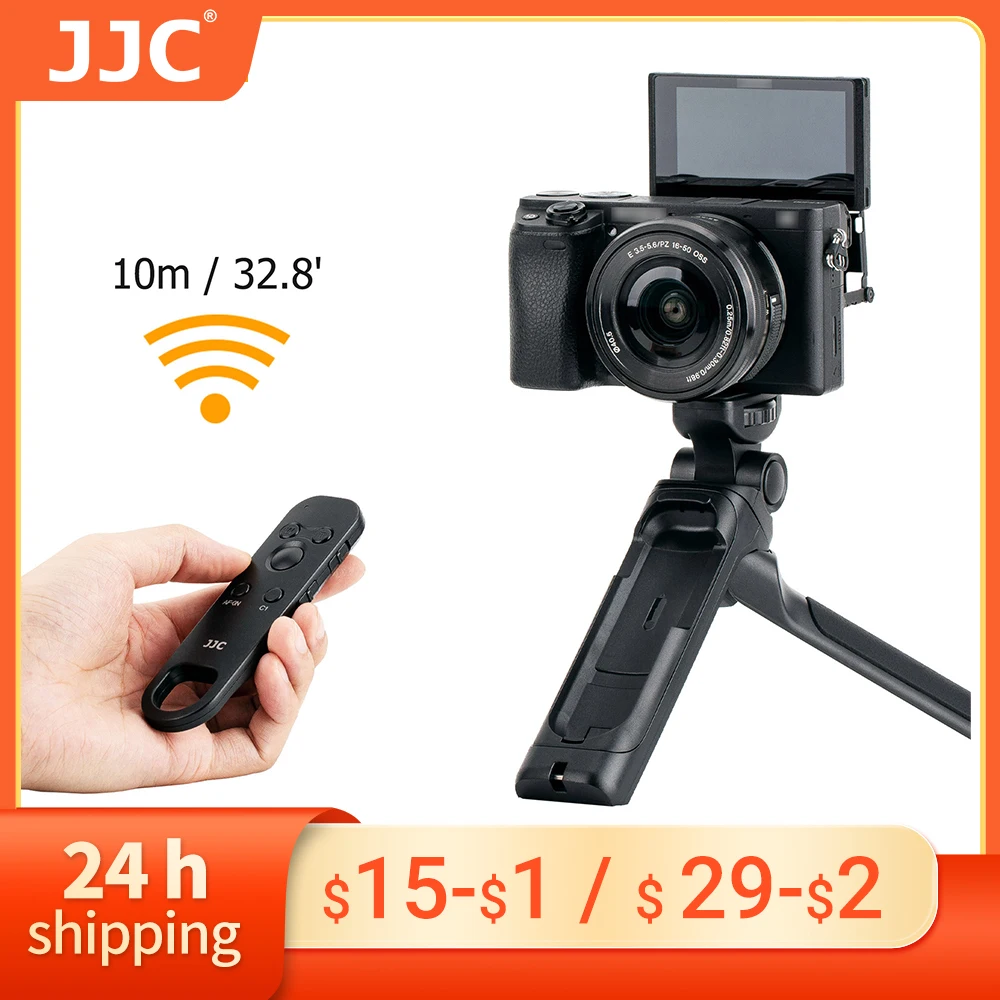 JJC Wireless Remote Shooting Grip Tripod Selfie for Sony A7M4 A7 IV A7M3 A7C A1 A6000 ZV1 ZVE10 Replaces Sony GP-VPT2BT RMT-P1BT