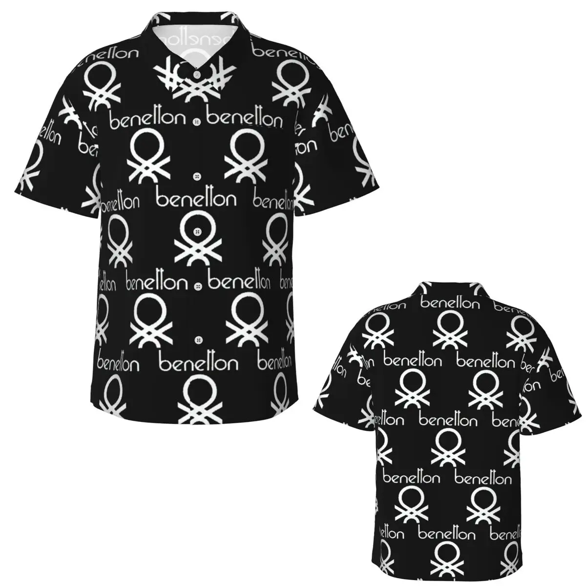 Benetton Formula Team 80s Collection Hawaiian Shirts Fashion Men Short Sleeve Shirt for Summer Beach Men's Button Tops