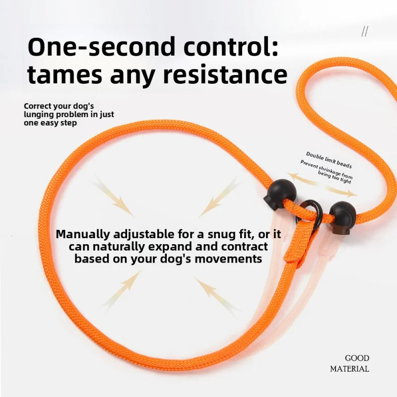 

P-Slip Dog Training Leash - Anti-Pull Rope with Comfortable Handle, Reflective & One-Piece Design for Medium/Large Dogs