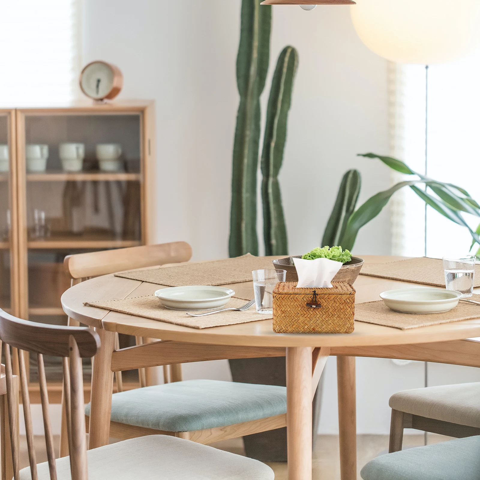 

1pc Rattan Woven Tissue Box Creative Napkin Holder For Home Hotel Cafe Desktop Organizer Natural Paper Container Decor