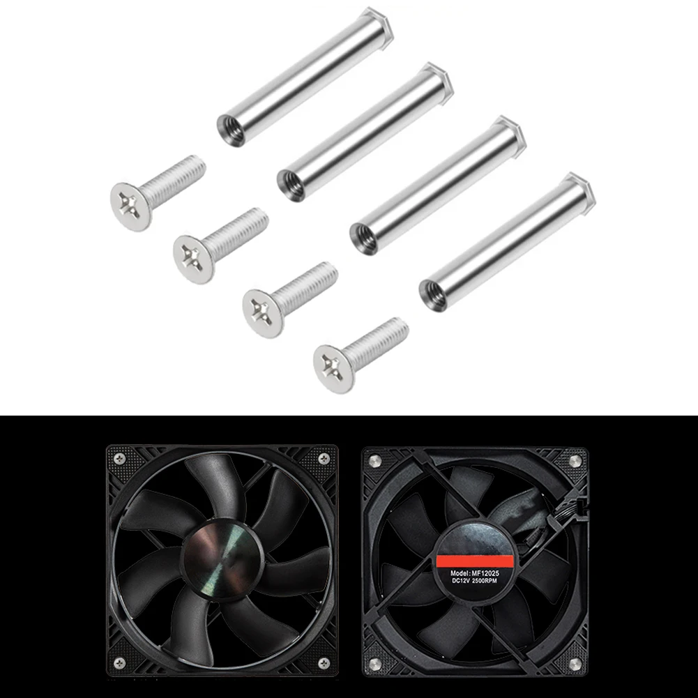 4pcs Fixing Chassis Fan Screws Enhanced Stability PC Case Fan Screws Quieter Operation Cooling Fan Mount Screws for PC Case Fan