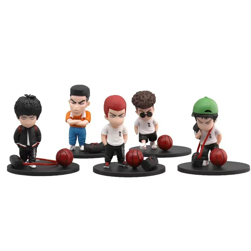 5Pcs/set Anime Slam Dunk Sakuragi Hanamichi PVC Rukawa Kaede Collectible Handmade Model Car Interior Kids Hobby Toys  Ornament