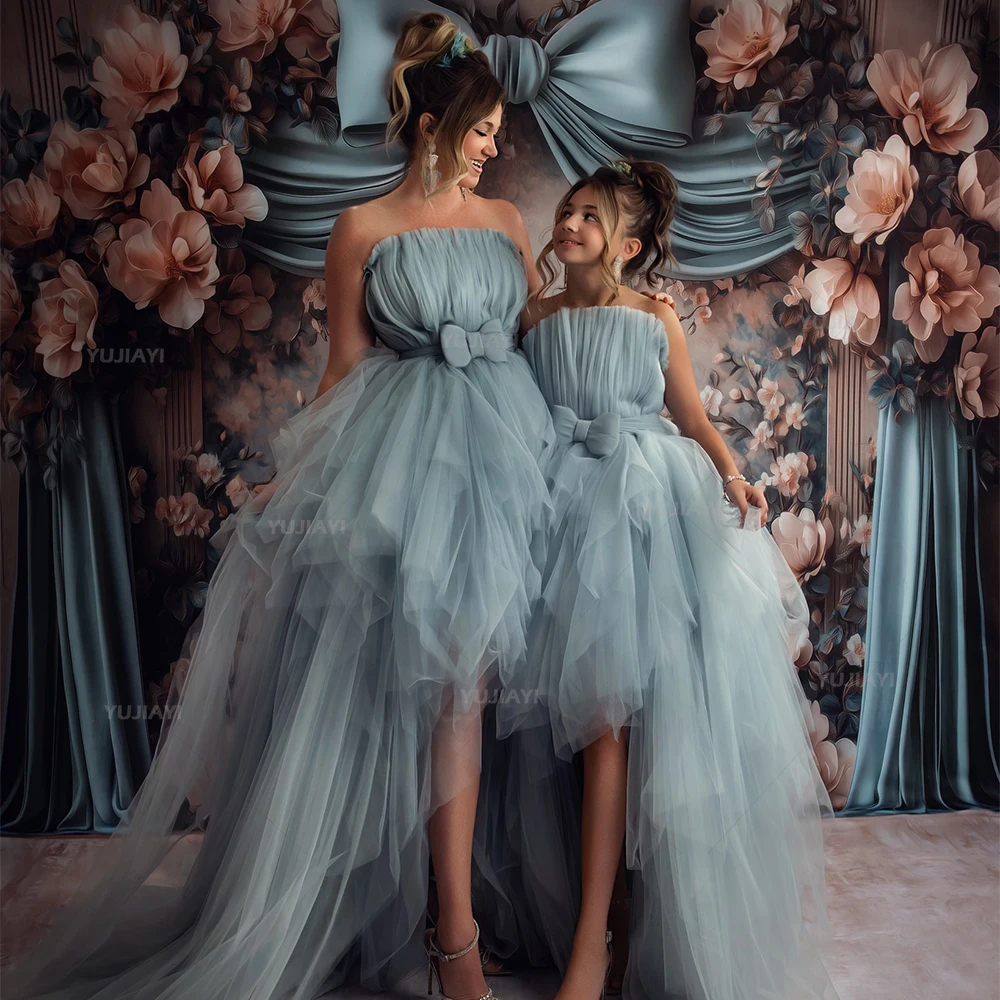 

Mommy and Me Matching Dress Shoot Tiered Ruffles Dress Extra Puffy Tulle Skirt Tailor-Made Mother Daughter Birthday Party Gowns