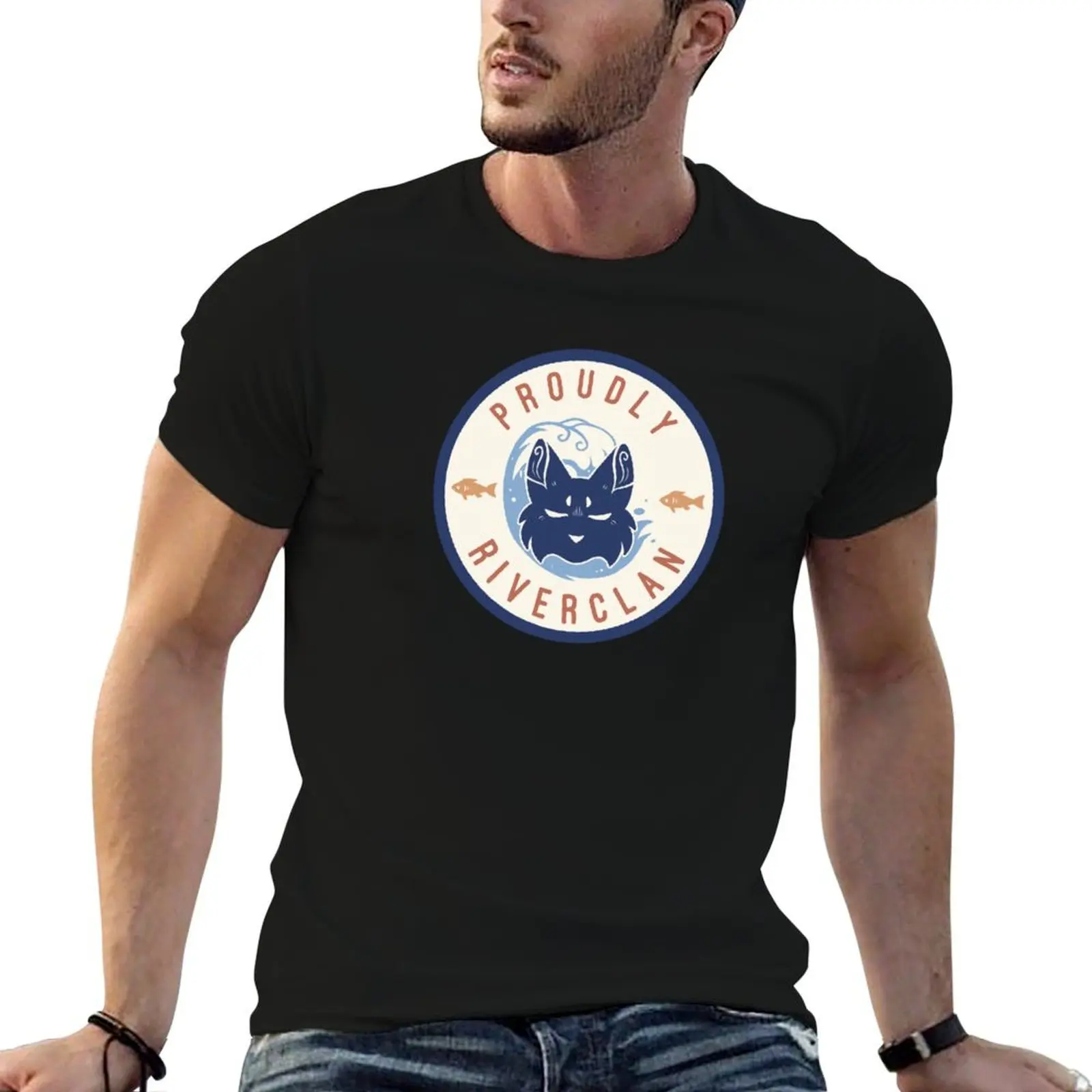 

100 t t RiverClan humor shirt Pride cotton T-Shirt for man shirts percent funny dark