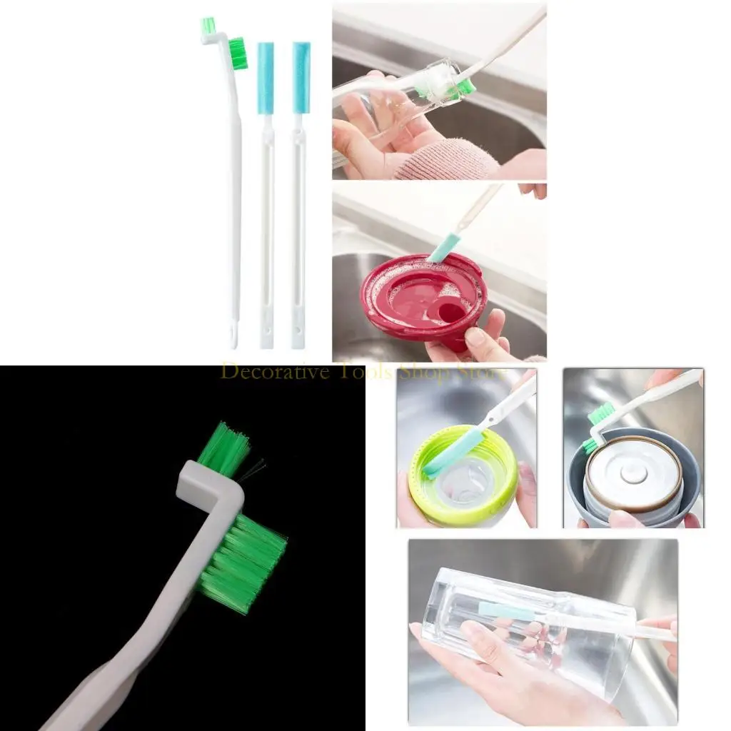 

QX2E 3Pcs Kitchen Sink Bottle Brush Cleaner Long Cleaning Washing Tool