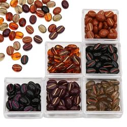 30pcs 11x8mm Hand Paint Acrylic Coffee Bean Beads Loose Beads for Necklace Bracelet Earring DIY Jewelry Making Accessories