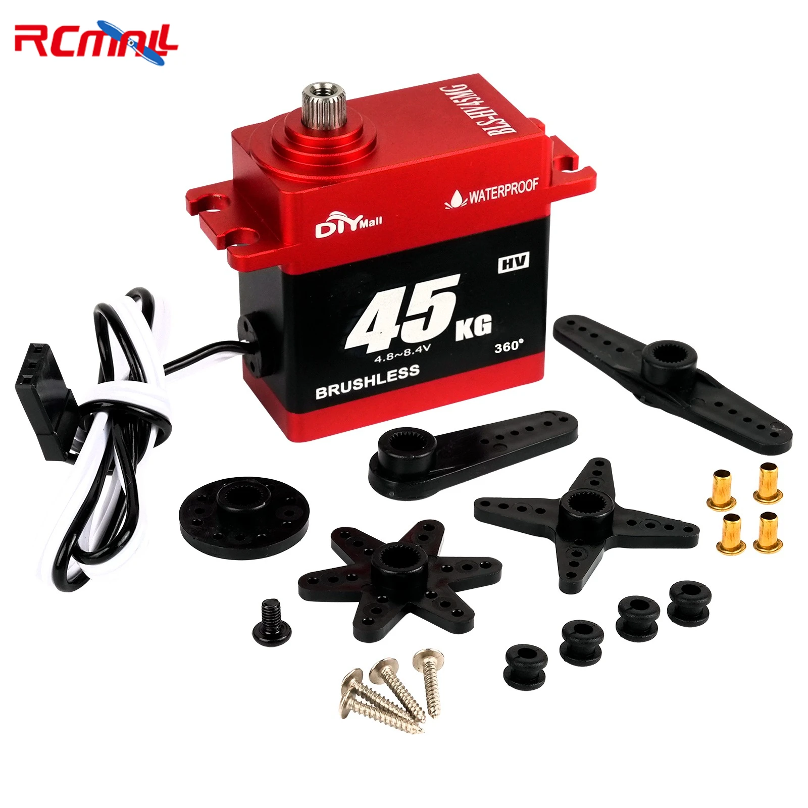 Digitales RC-Servo mit hohem Drehmoment, bürstenloser Servomotor, wasserdicht, Ganzmetall-Hochspannung, 4,8–8,4 V, Lenkservo für 1:8 1:10 RC-Auto – Detail 11