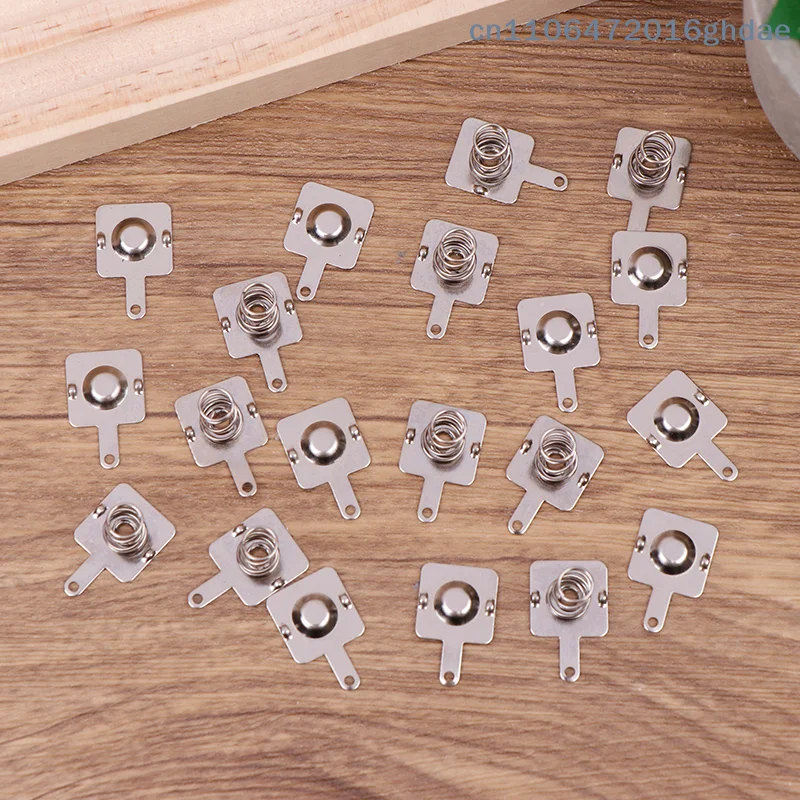 （Summer6）5 Set 12MMx12MM - + Replacement Metal Batteries Spring Contact Plate Silver Unidirectional Slot For AA Battery Case