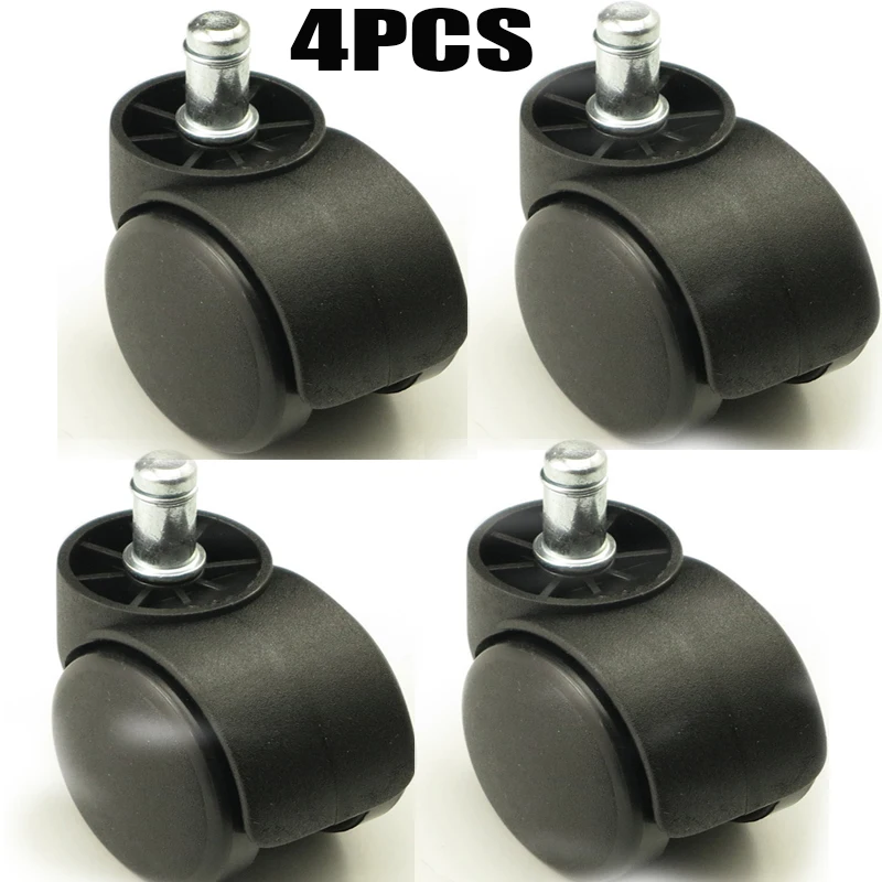 

4pcs Black Furniture Casters Plastic Replacement Swivel Caster Roller Wheel For Platform Trolley Chair Household Accessori