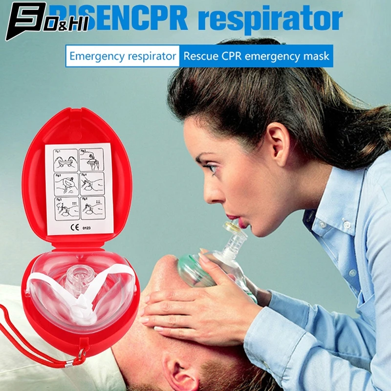 1Pc Artificial Respiration One-Way Breathing Valve Mask First Aid CPR Training Breathing Mask Protect Rescuers Mask Accessories