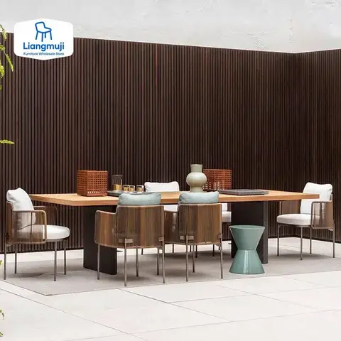 Wood Waterproof Garden Furniture Sets Rattan Cushions Moving Italian Garden Furniture Set Patio Adult Muebles Terraza Decoration