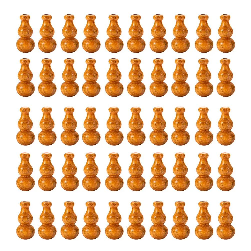 

50 PCS Bohemian Curtains Gourd Beads Door Decor Peachwood Plant Accessory Orange Decorative