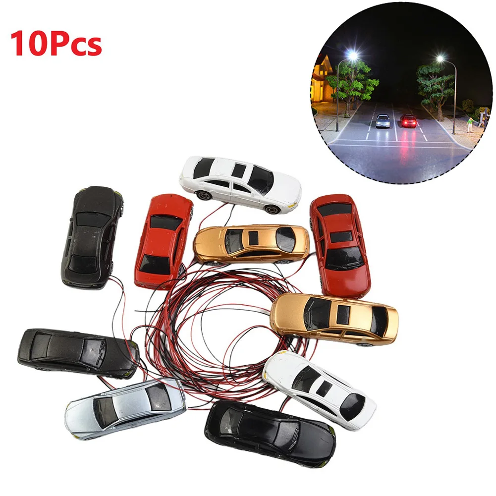 10Pcs 12V 20mA 1:200 Z Scale Model Led Lighting Cars Toy Vehicle For Building Street Landscape Layout DIY Mini Ornaments Car