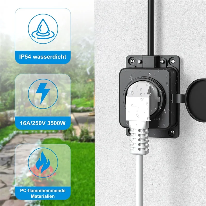 

BTLIFE-4Pcs Удлинитель удлинителя IP54 Европейская уличная водонепроницаемая розетка с дождевиком Промышленная розетка для сада