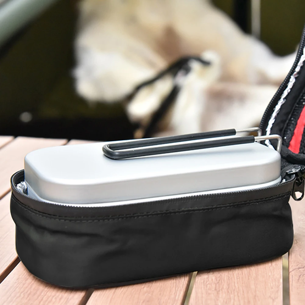 Outdoor Camping Aluminum Lunch Box Handbag Heat Preservation Tableware Bags YKK Double End Zipper Multifunctional Storage Bag