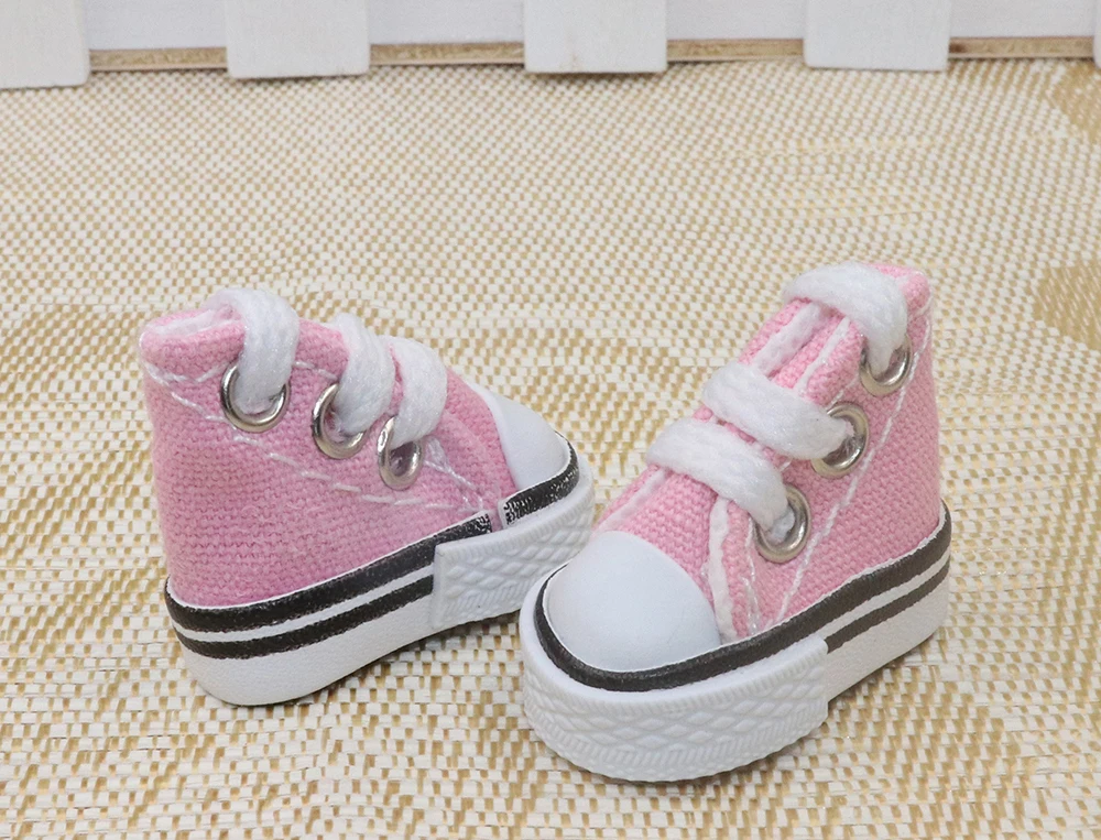 Puppenschuhe 3,5 cm * 2 cm * 3 cm für Bryc-Puppen Mini flache Canvas-Turnschuhe für 1/8 16 cm 6 Zoll BJD Finger-Tanzschuhe Spielzeug – Detail 17