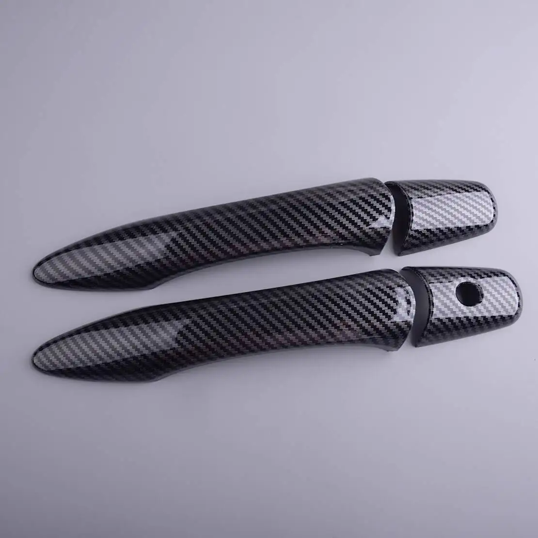 

Car Exterior Door Handle Cover Trim With 1 Key Hole Fit for Infiniti QX80 SUV 2014-2024 Carbon Fiber Texture Style ABS