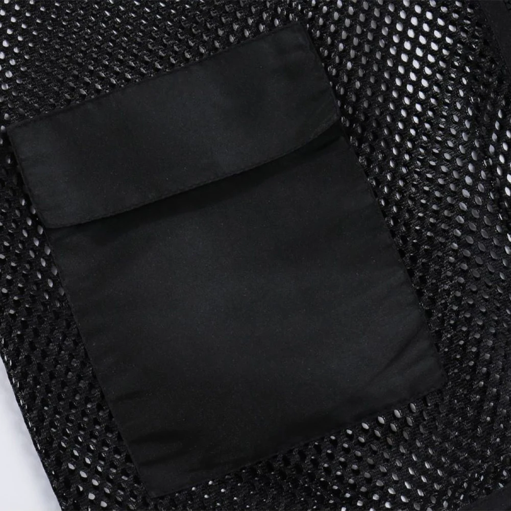 

Сетчатая прозрачная жилетка-униформа, рабочая одежда, топ для походов, куртка без рукавов с множеством карманов, быстросохнущая, для активного отдыха