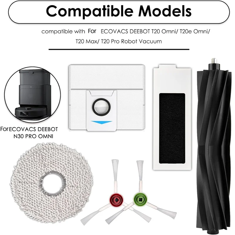 قطع غيار ملحقات المكنسة الكهربائية ASWUT لـ ECOVACS DEEBOT T30S/T30S PRO/T30S AI/T30S AI Care