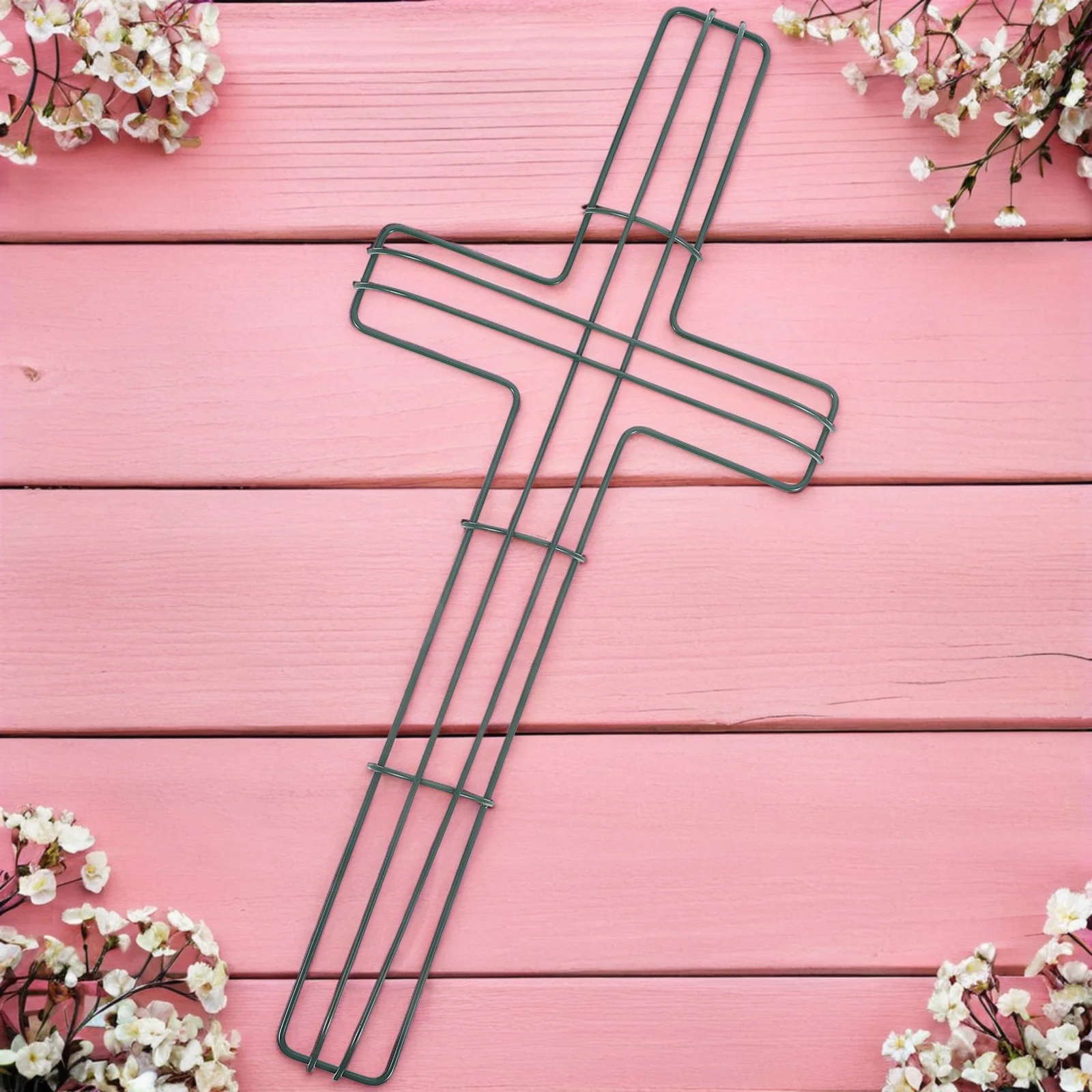 2 قطعة إكليل الحديد الإطار الصليب على شكل Diy بها بنفسك جارلاند رف لعيد الفصح عيد الميلاد إكليل صنع أداة زهرة ترتيب حامل احتفالي