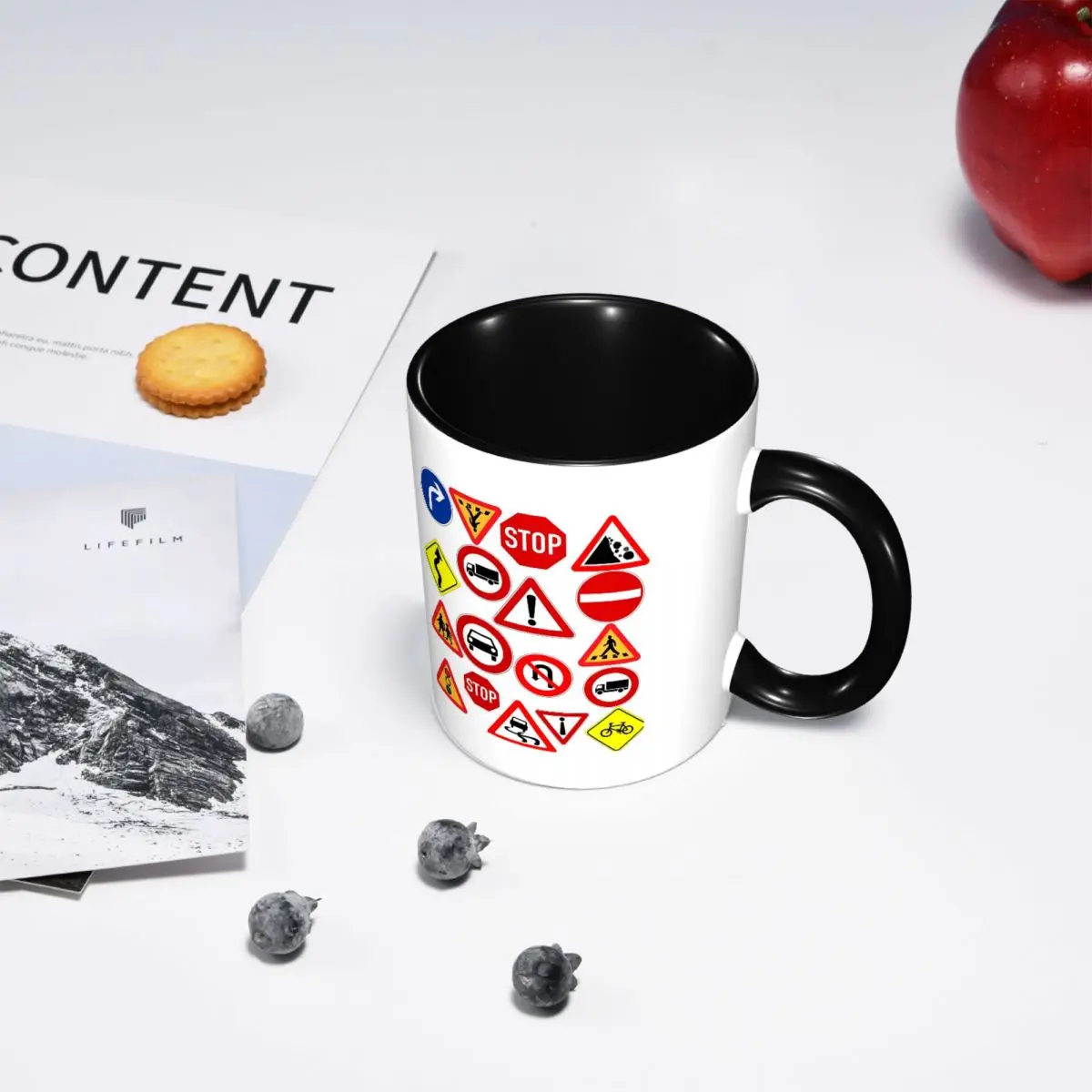 Outdoor Recreational Backbacking Road Sign Mug Funny Ceramic Coffee Cups Tea Mugs Milk Cup Drinkware Gift for Woman Man