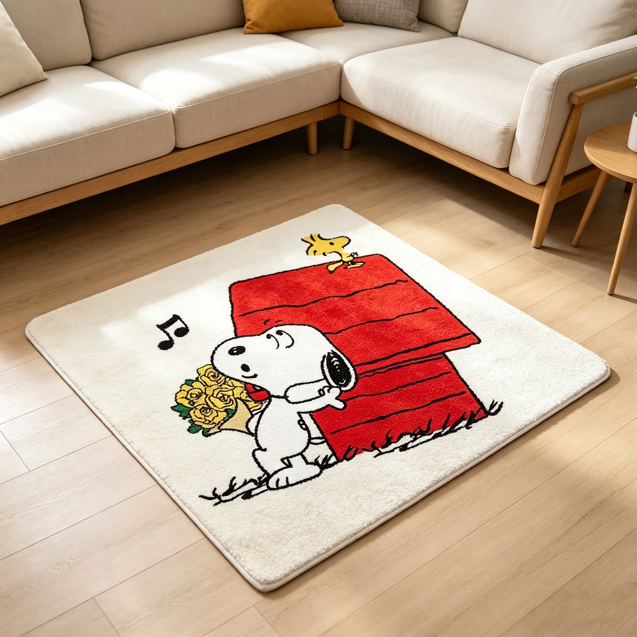 Cute Cartoon Snoopy House Shaped Rug Soft Non Slip Washable Floor Mat For Bedroom Living Room Doorway Sofa Home Decor Doormat view 3
