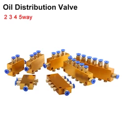 Oil Distribution Valve 2 3 4 5 6 Way Pneumatic Adjustable Oil Distributor 4mm Lubricating Piston Separator Manifold Block