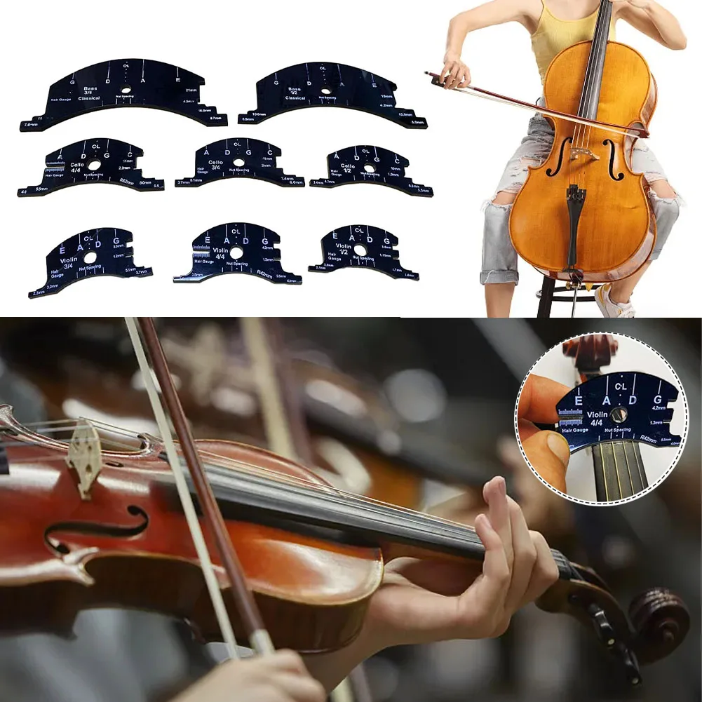 Violin Bridges Multifunctional Tool 4/4/3/2/1 Bass Violin Bridges Multifunctional Template Tool Measure Fingerboard Parts