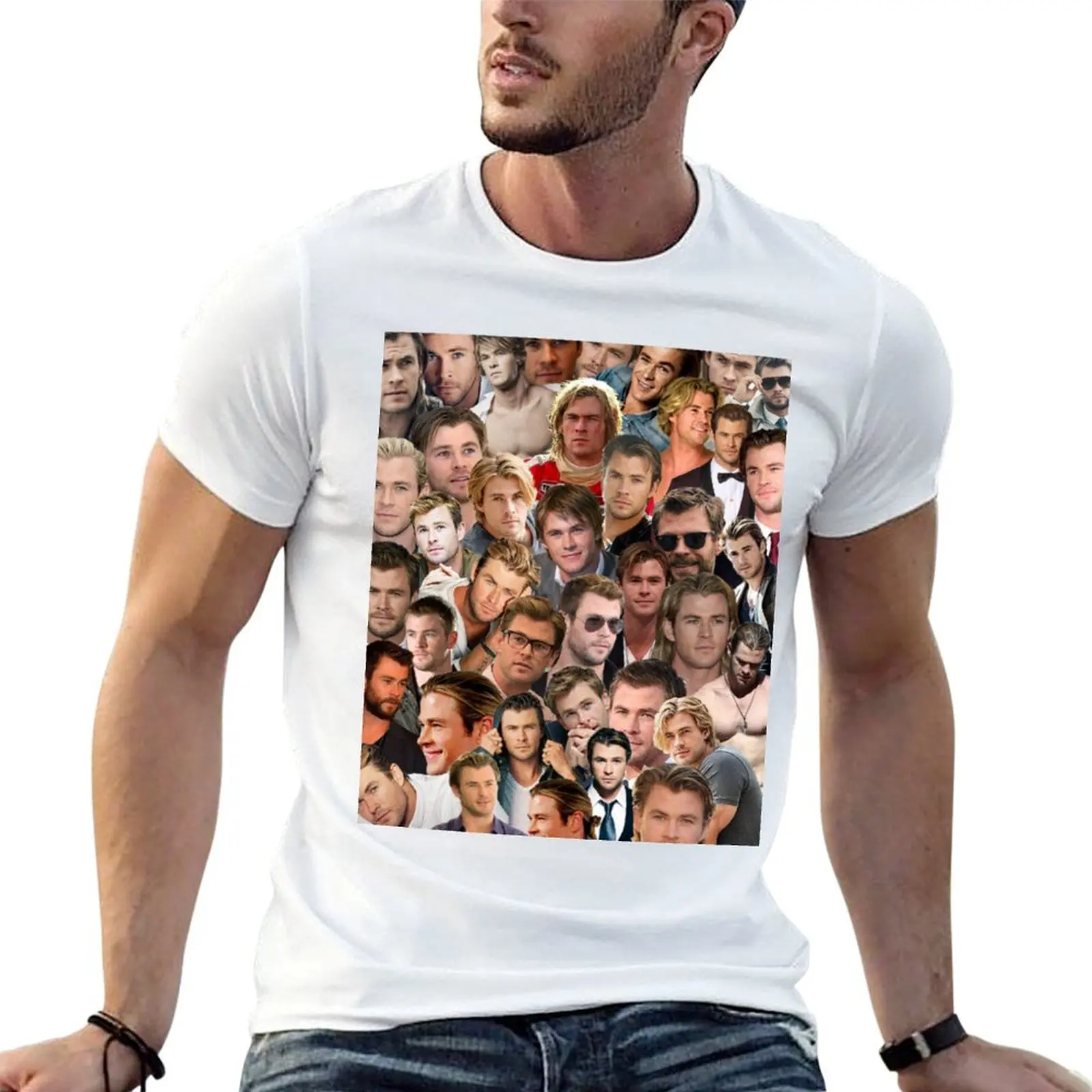 

для коллажа мужская рубашка мужская футболка мужские дизайнерские футболки t Hemsworth chris