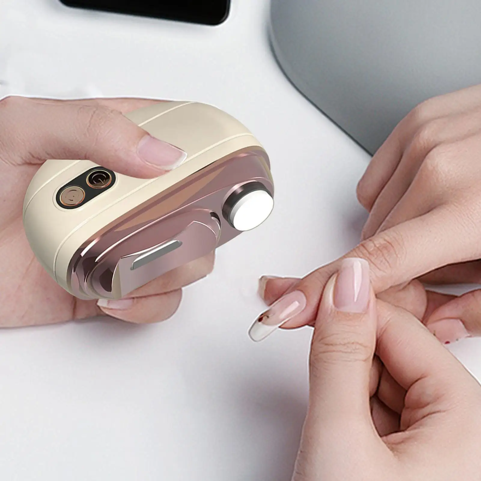 

Electric Nail Clipper Electric Nail Trimmer Polisher Rechargeable Portable Fingernail Cutter with Light Safety Nail Clipper