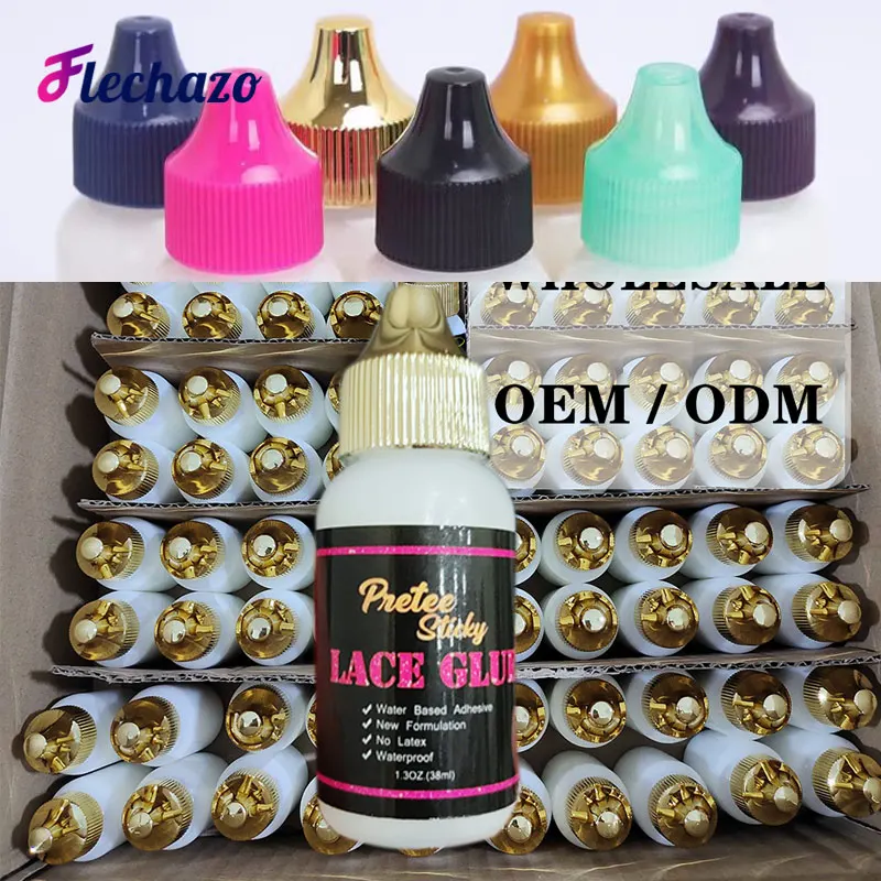 Wig Glue Black Pink Gold Cap Lid Colle Perruque Lace Frontal Adhesivos 38Ml Lace Glue Adhesives Personalize Logo Wig Accessories