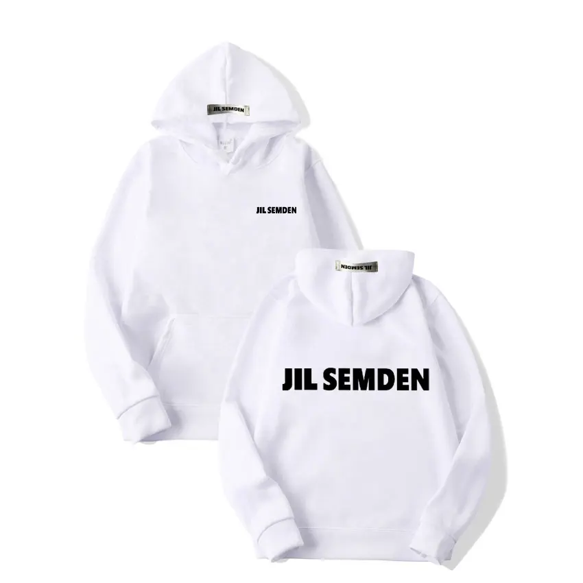 

JIL brand fashionable women's cotton hoodie with oversized warmth hood, brushed autumn letter printed hooded sweatshirt, hip-hop