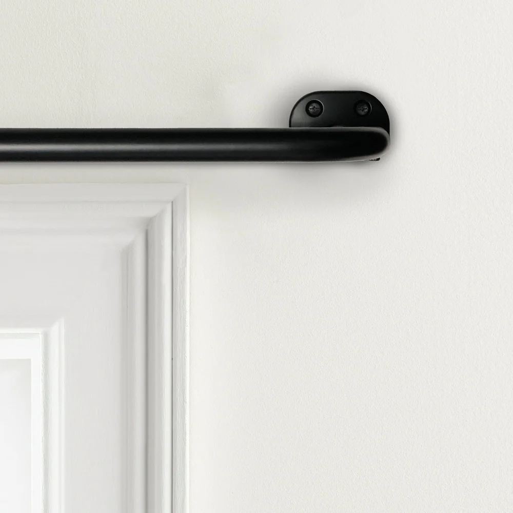 3 Pack Adjustable Black Wrap Room Darkening Double Curtain Rod Set 30-84 Inch Includes Mounting Hardware Easy Install