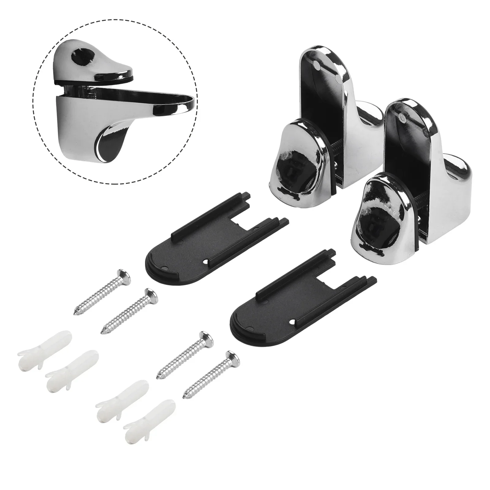 مشبك الفم مشبك زجاجي 55 × 24 مم قابل للتمديد العملي سبائك الزنك رفوف الحمام مكبرات الصوت المقتنيات الأثاث 1 قطعة