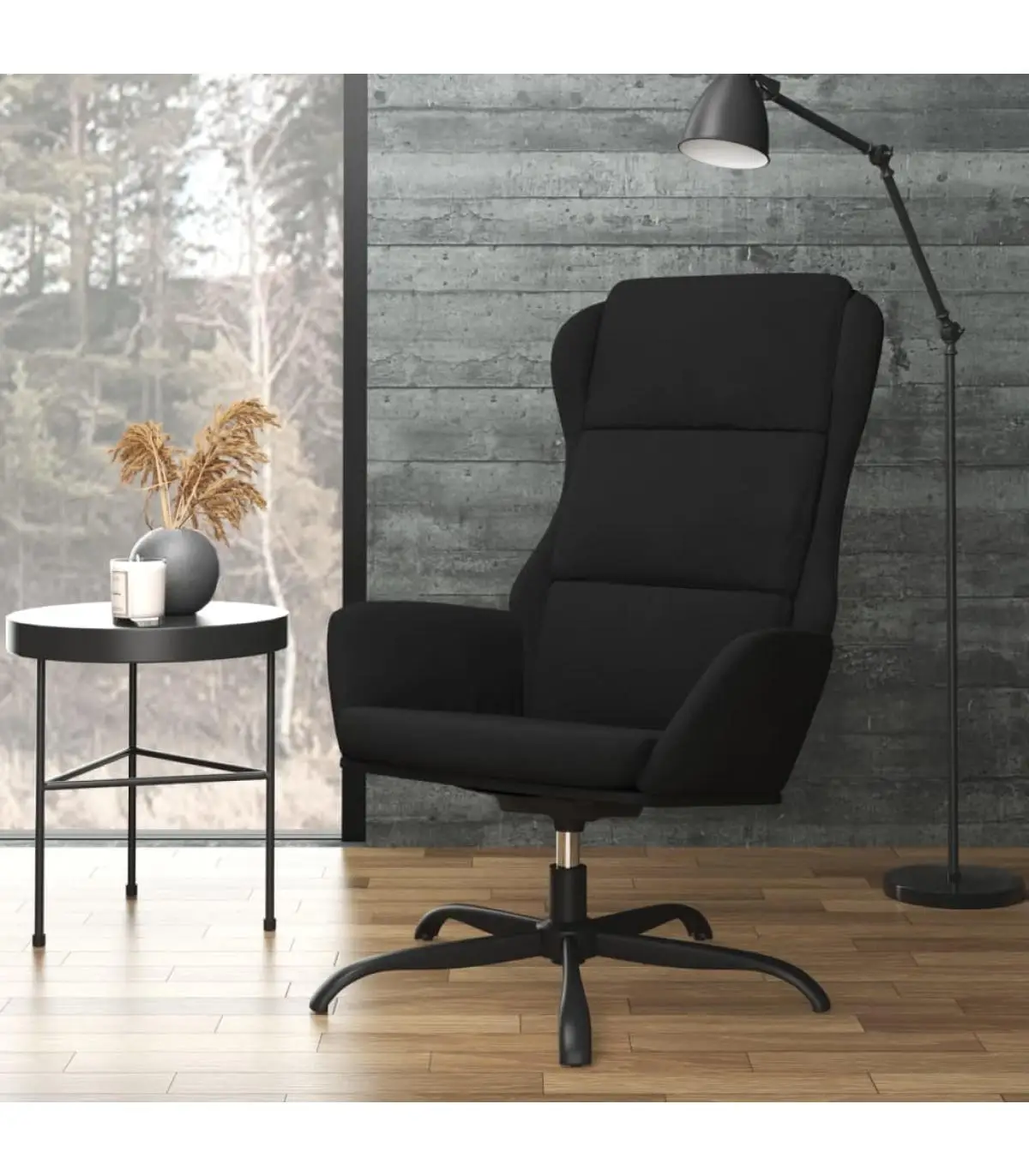 Black synthetic leather leather relax armchairs