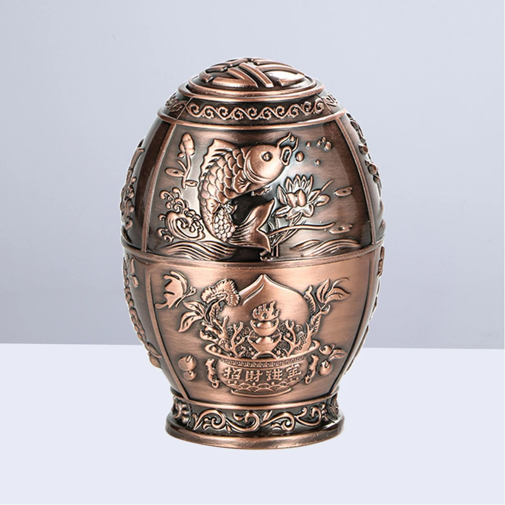 

Toothpicks Storage Container Bronze Dispenser Hand Pressure Barrel Holder Vintage