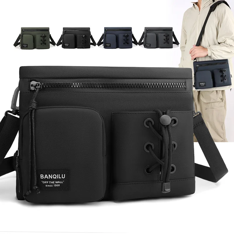 

Men's outdoor daily commute crossbody bag multi-pocket wear-resistant Oxford cloth large-capacity shoulder bag messenger bag