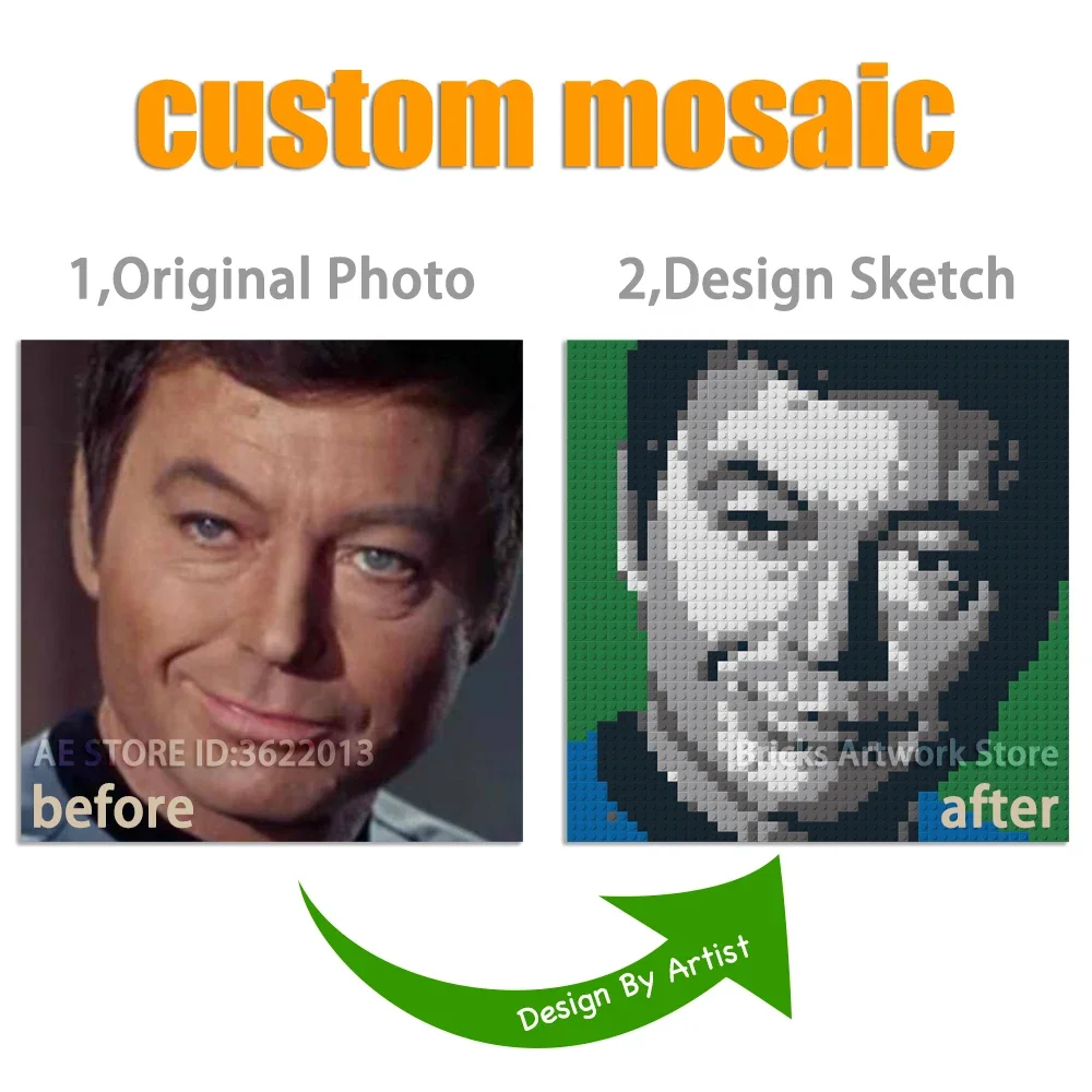 Photo Custom Pixel Art Mosaic DIY Diamond Painting MOC Set Personal Portrait Super Star Building Blocks Unique Gifts