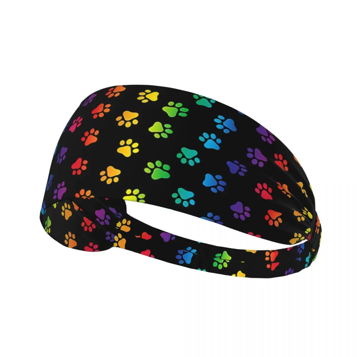 Custom Animal Footprint Dog Paw Prints Training Sweatbands Women Men Non Slip Absorbent Headband Football